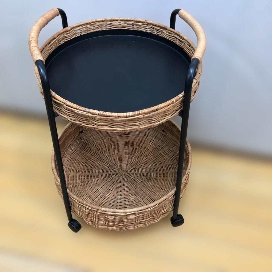 送料無料】IKEA LUBBAN ルッバン ラタン 2段ワゴン 11907 - メルカリ