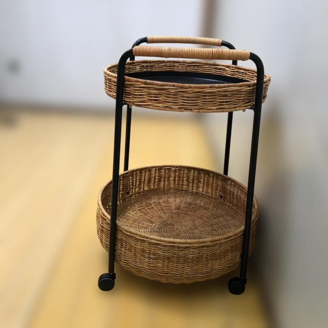 送料無料】IKEA LUBBAN ルッバン ラタン 2段ワゴン 11907 - メルカリ