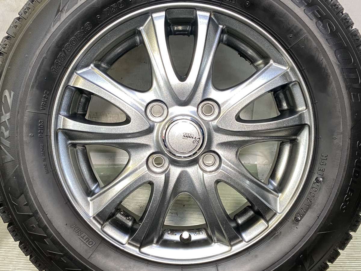 145/80R13 ブリヂストン ブリザック VRX2 SIBILLA 13x4.0 43 100-4穴 