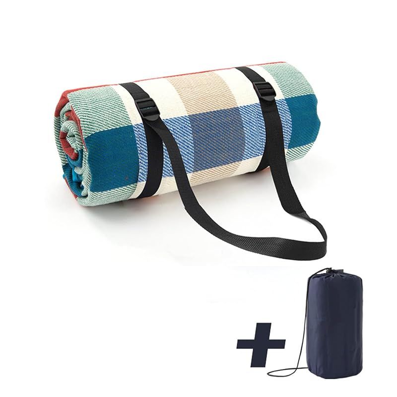 【新品】 レジャーシート 厚手 150x200cm ピクニックマット 大判 折りたたみ 2～6人用 3層構造 防水 キャンプシート はいはいマット テント ビーチブランケット おしゃれ チェック柄 軽量 持ち運び 洗える お花見 花火大会 運動会 遠足 ア 0