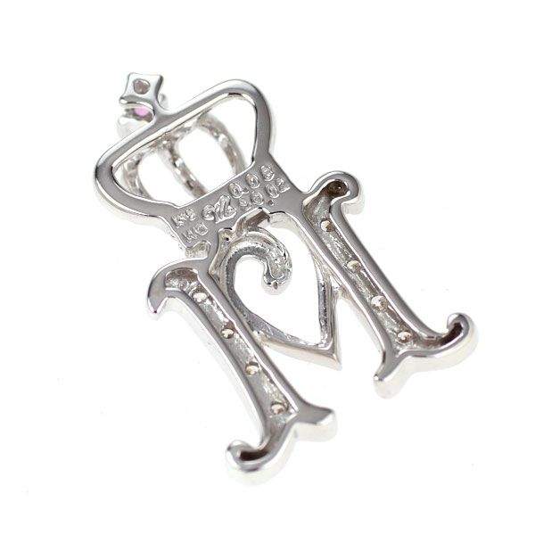 笠原真寿美 K18WG ピンクサファイア ダイヤモンド ペンダントトップ