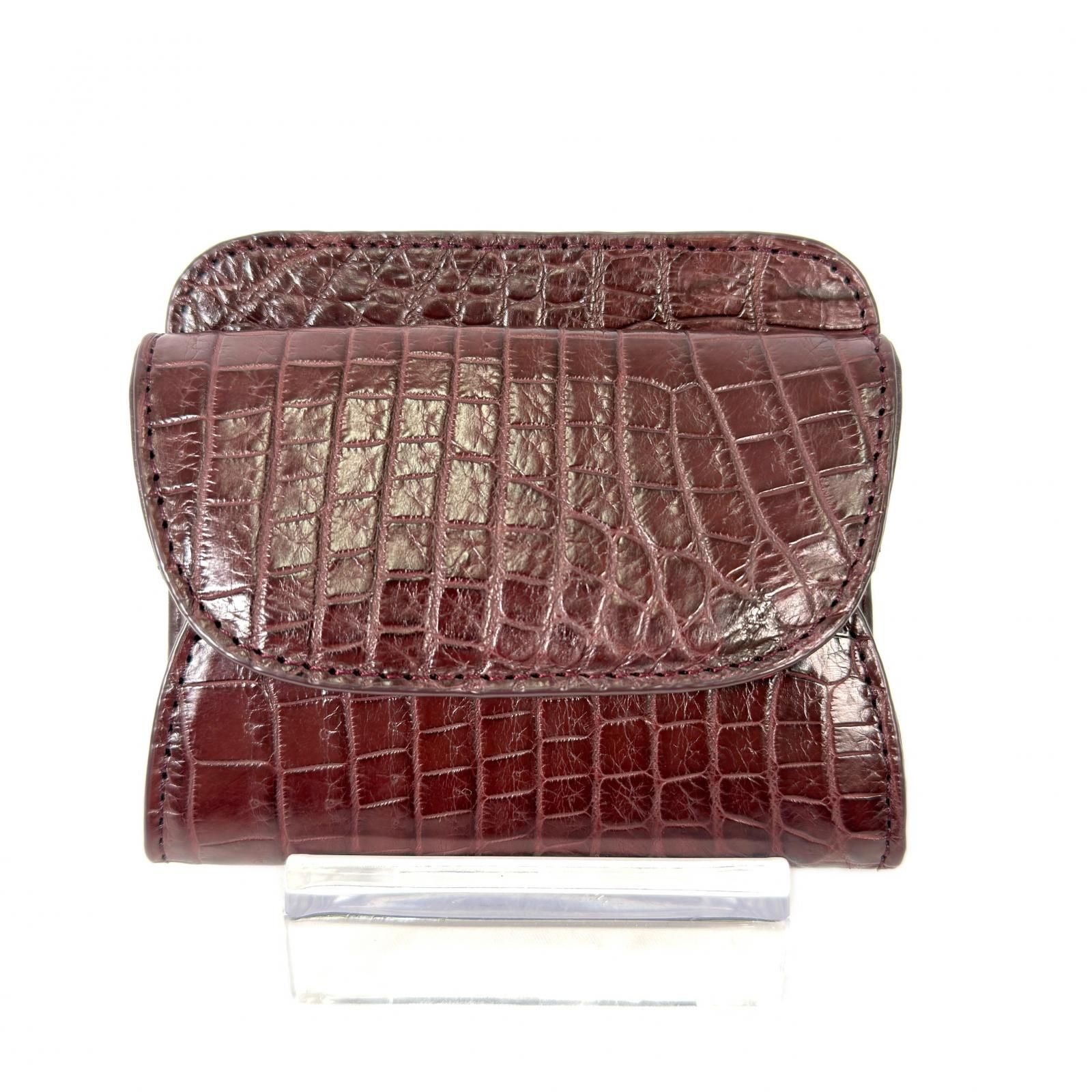 未使用 財布2点セット ワインレッド グリーン クロコダイル/レザー