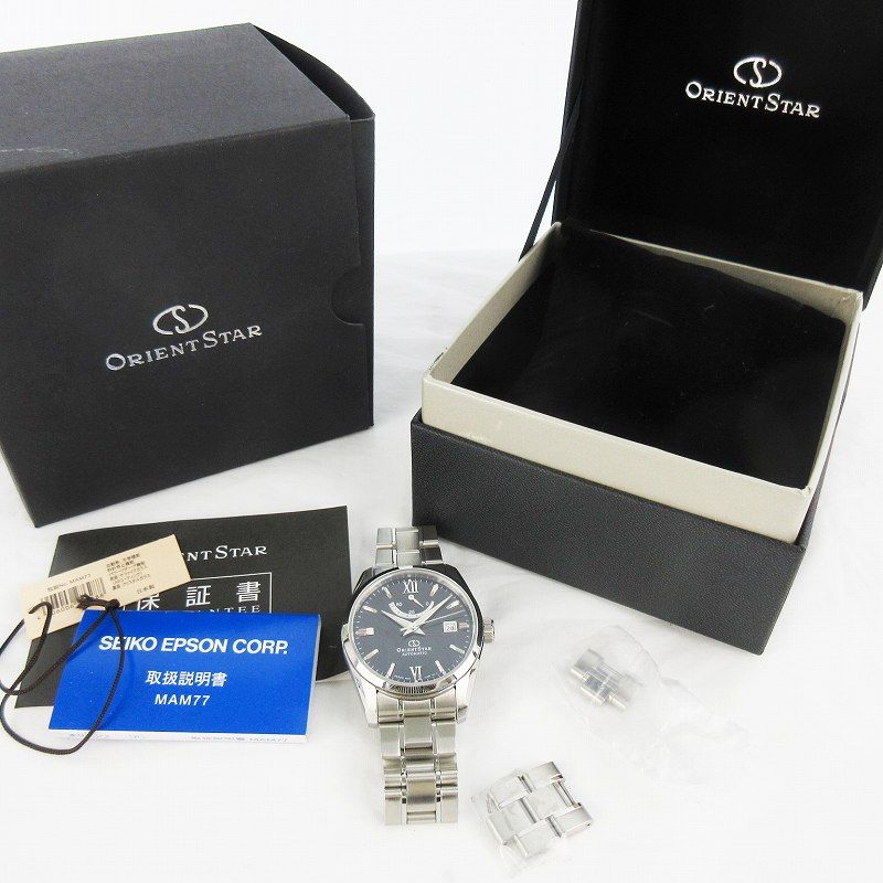  オリエント ORIENT STAR スター F6N4-UAD0 パワーリザーブ 自動巻き 裏スケ デイト 腕時計 ブラック 黒 動作 済 抜け感 自動巻き時計 腕時計(アナログ)