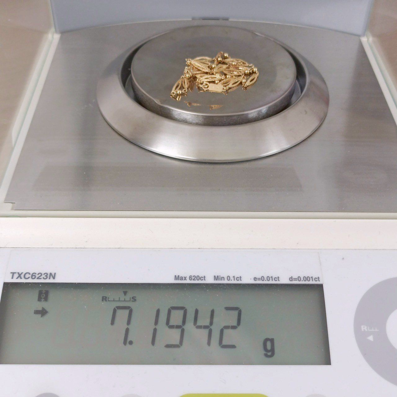 18金 K18 デザインネックレス 造幣局刻印 男女兼用 7.19g 40.5㎝ Z163