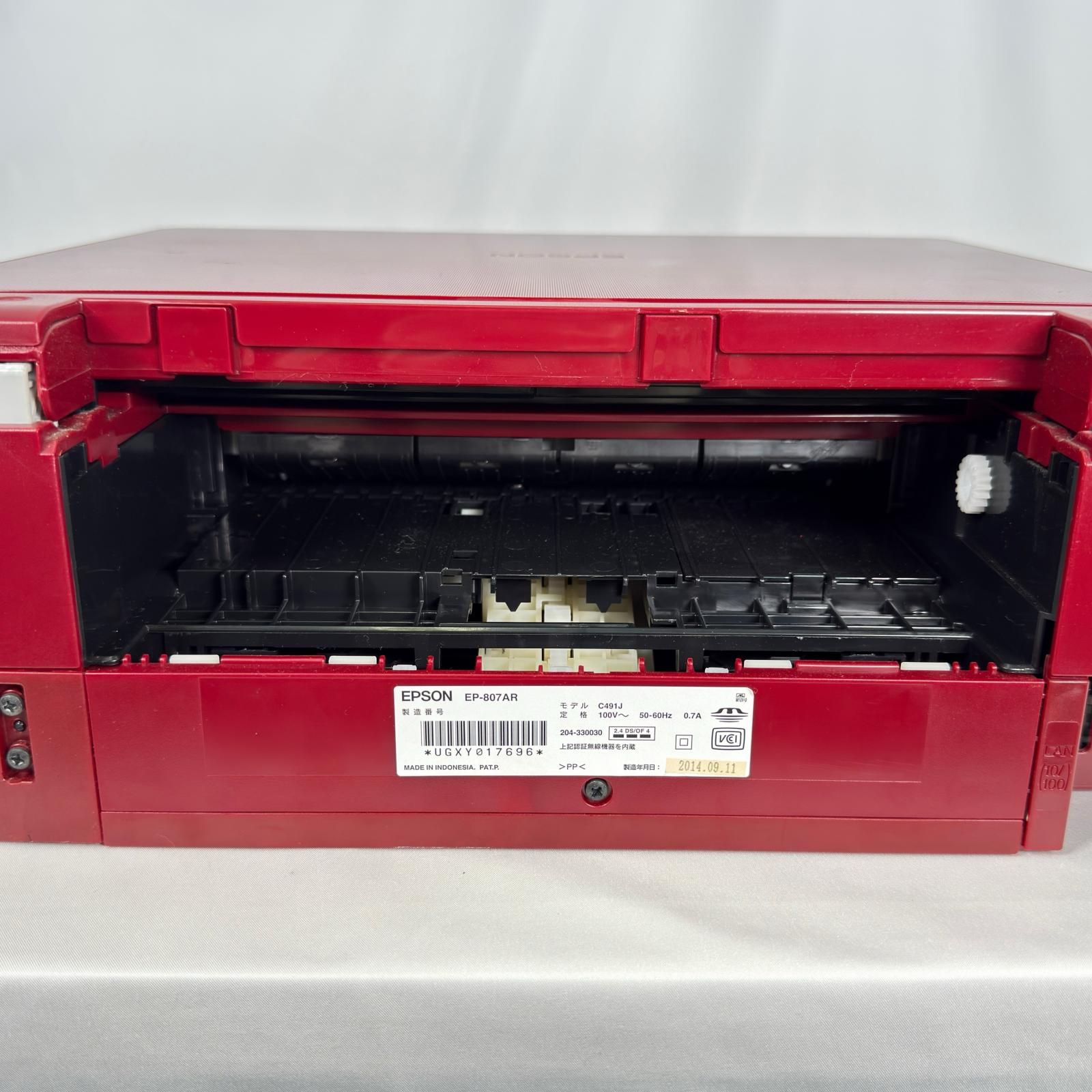 正常可動 Epson エプソン EP-807AR C491J プリンター レッド コピー機 