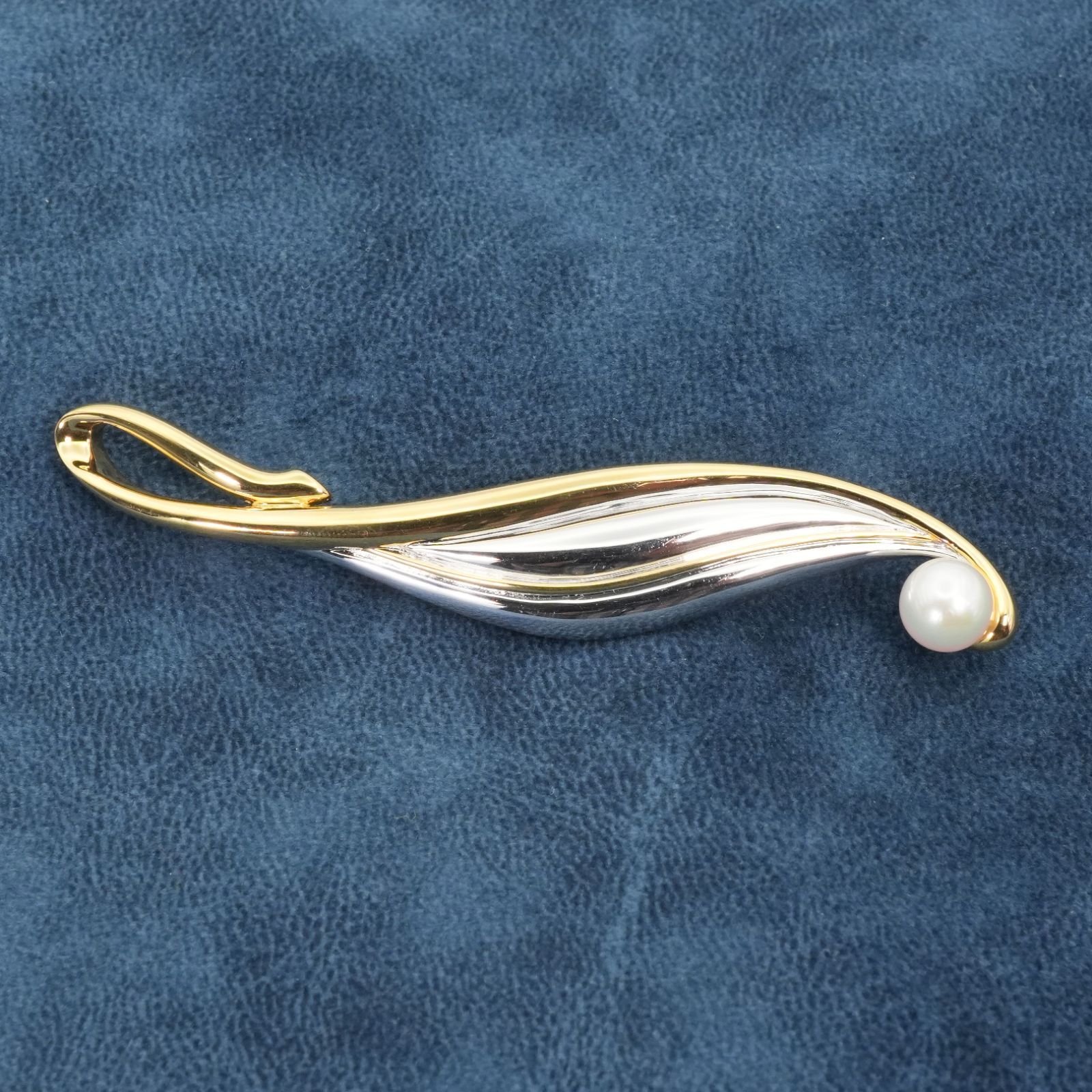 ミキモト 植田いつ子 コラボ コンビカラー ブローチ パール/25-3420