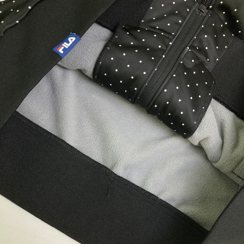 サイズ：M FILA GOLF フィラゴルフ 裏起毛ジップジャケット ドット柄