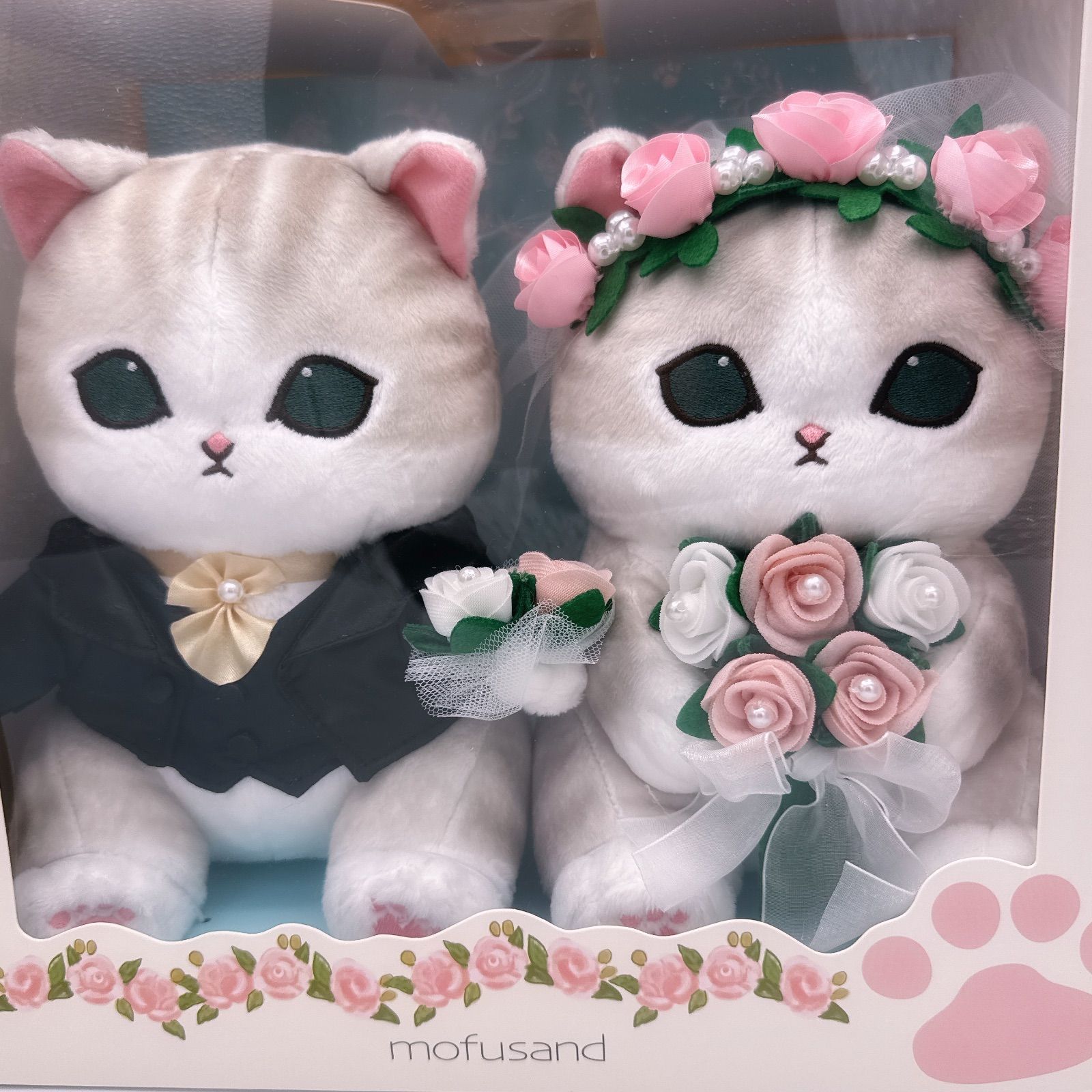mofusand 花嫁にゃん＆花婿にゃん ウエディングペアぬいぐるみ 結婚式