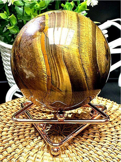 1025gAAA級【金運UP】☆天然タイガーアイ丸玉B90A1/207A02A - メルカリ