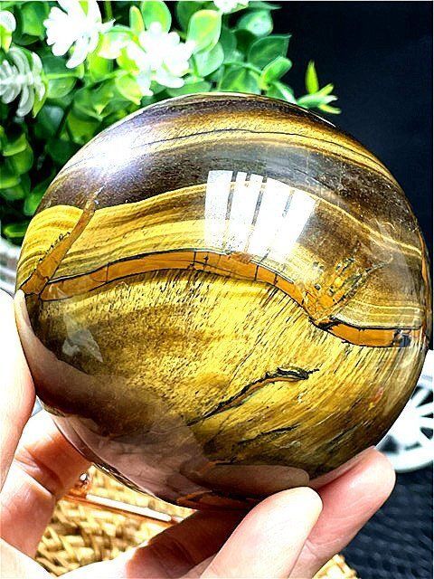 1025gAAA級【金運UP】☆天然タイガーアイ丸玉B90A1/207A02A - メルカリ