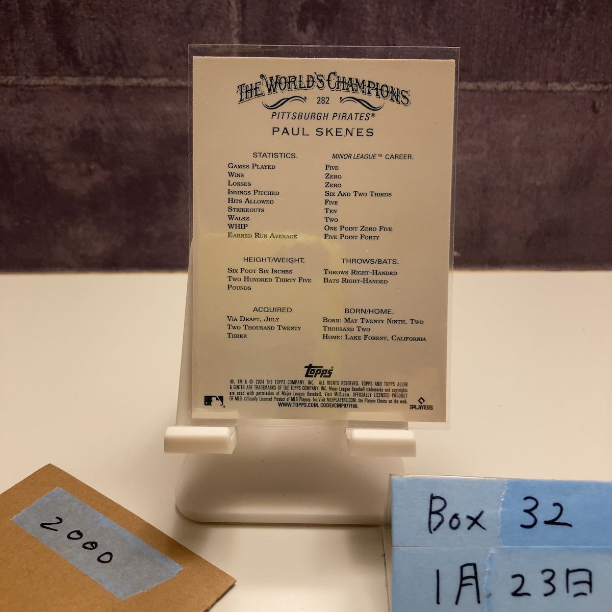 2024 Topps Allen & Ginter Paul Skenes Pittsburgh Pirates RC