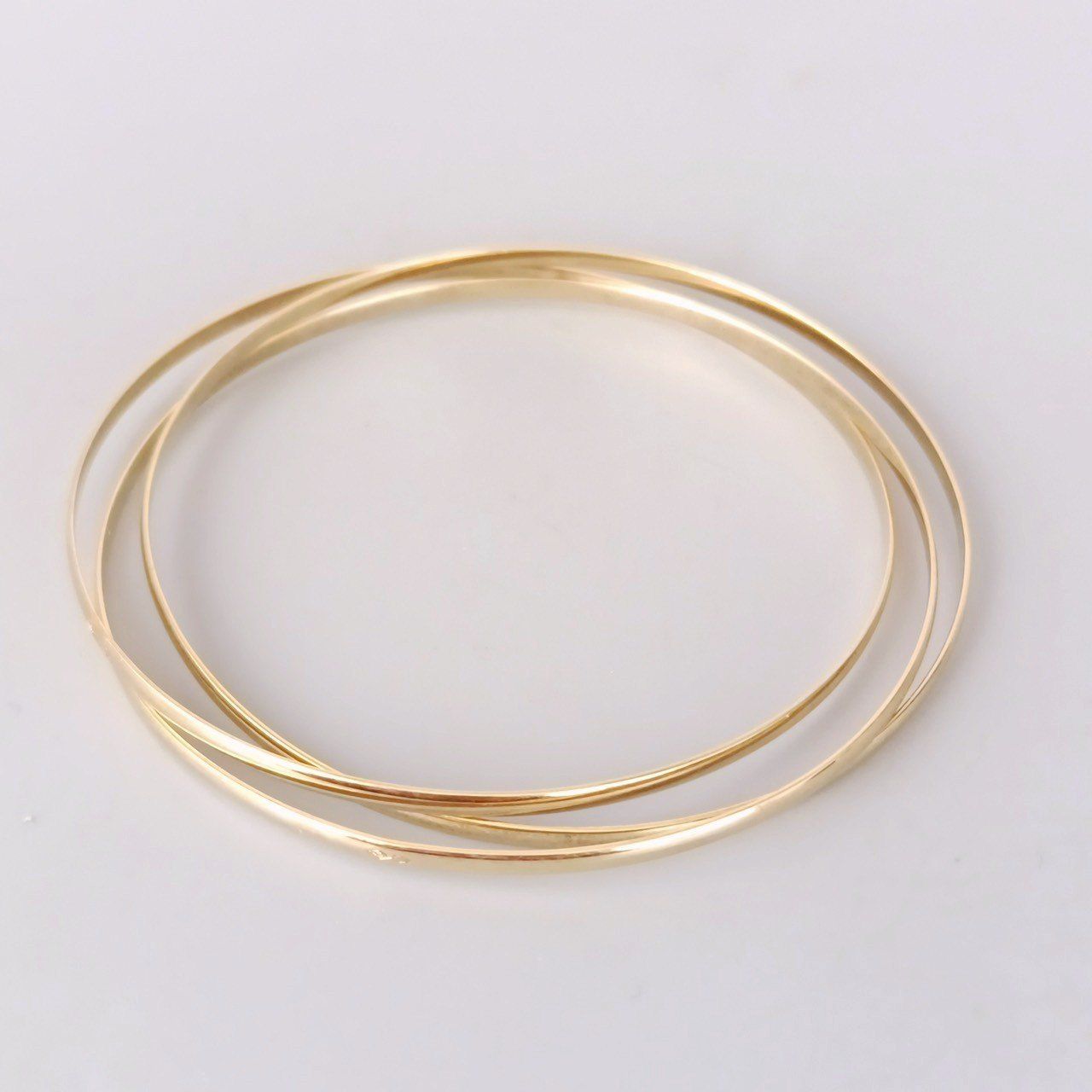 18金 K18 男女兼用 イタリー トリプル バングル 12.29ｇ Z188