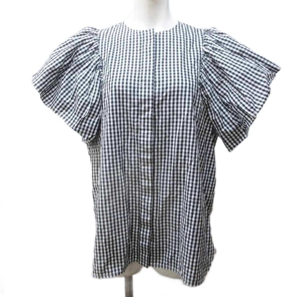 ヨリ yori 23SS バルーンスリーブ ブラウス チュニック ギンガム