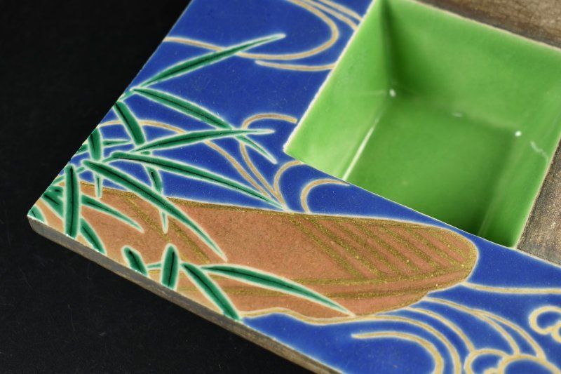 蔵A6028】三浦竹軒 乾山写し 舟図 四方鉢 共箱 - メルカリ