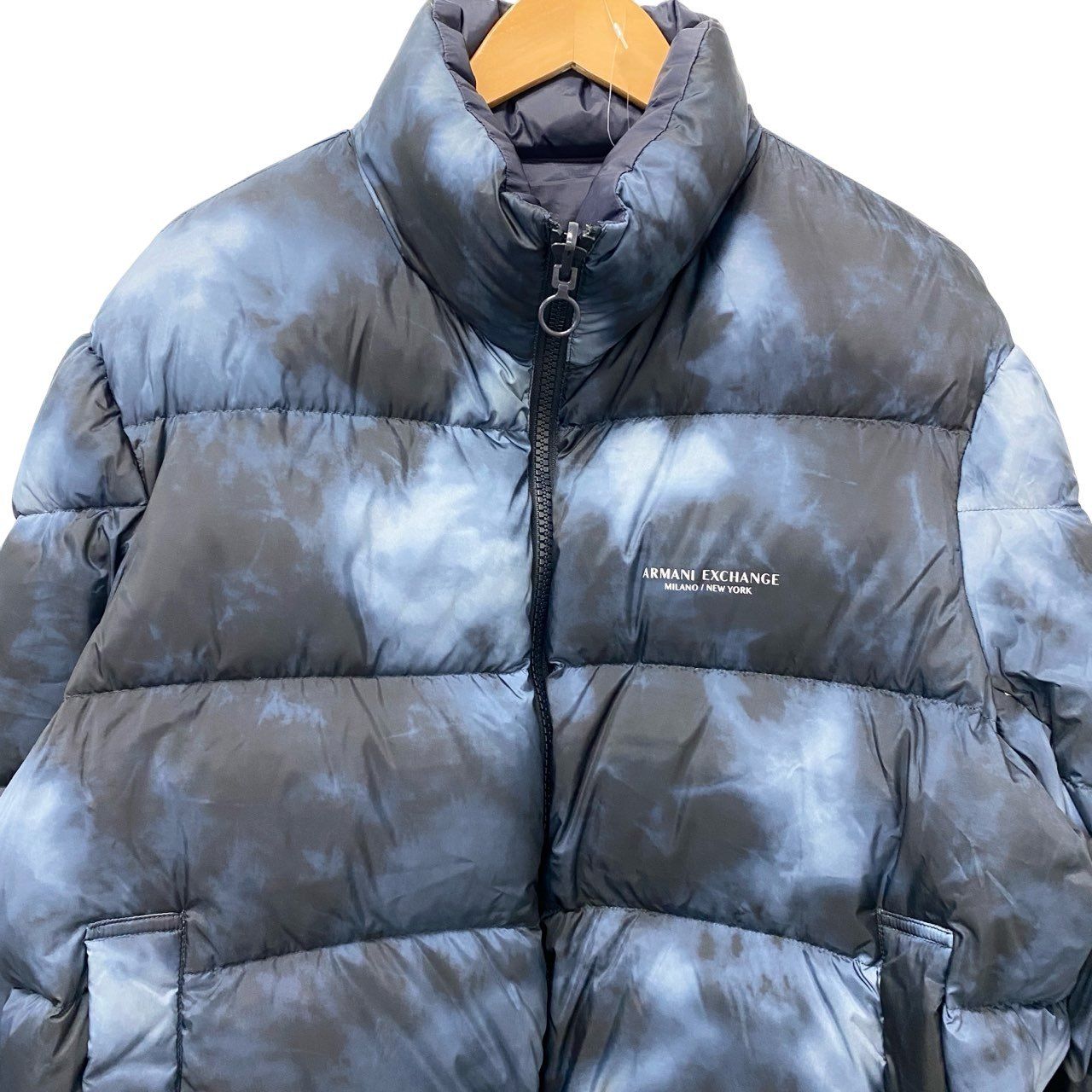 69c2 ARMANI EXCHANGE アルマーニエクスチェンジ リバーシブル ダウンジャケット ジャンパー 2way ダブルジップ メンズ 紳士服 Lサイズ ネイビーu02t 69c2 ARMANI EXCHANGE アルマーニエクスチェンジ リバーシブル ダウン