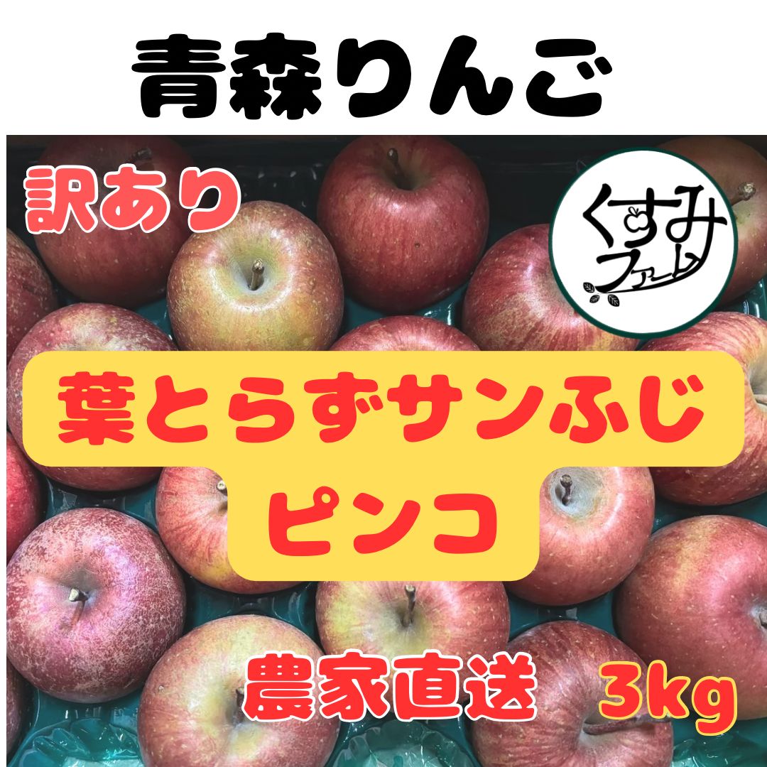 青森県産 葉とらずサンふじピンコ 訳あり3kg - メルカリ