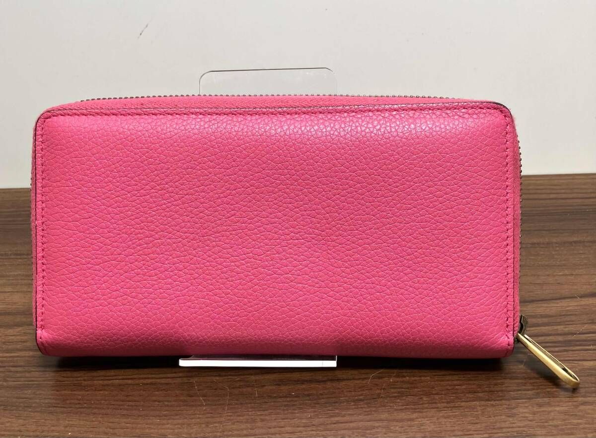 GUCCI グッチ 496317 ラウンドファスナー 長財布 ピンク 箱あり 【公式 