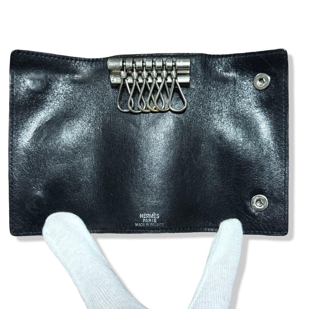 美品 HERMES エルメス セリエ エテュイ クレ 6連キーケース ブラック
