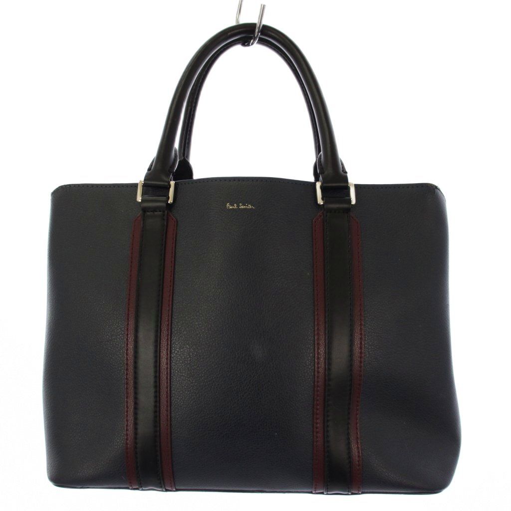 ポールスミス PAUL SMITH トートバッグ ハンドバッグ レザー 紺 ⁄BM