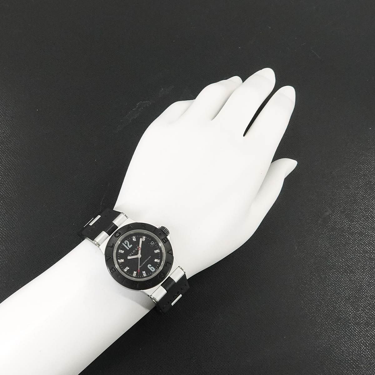 アルミニウム BVLGARI ブルガリ デイト ウォッチ 32MM AL32TA ダイヤ 