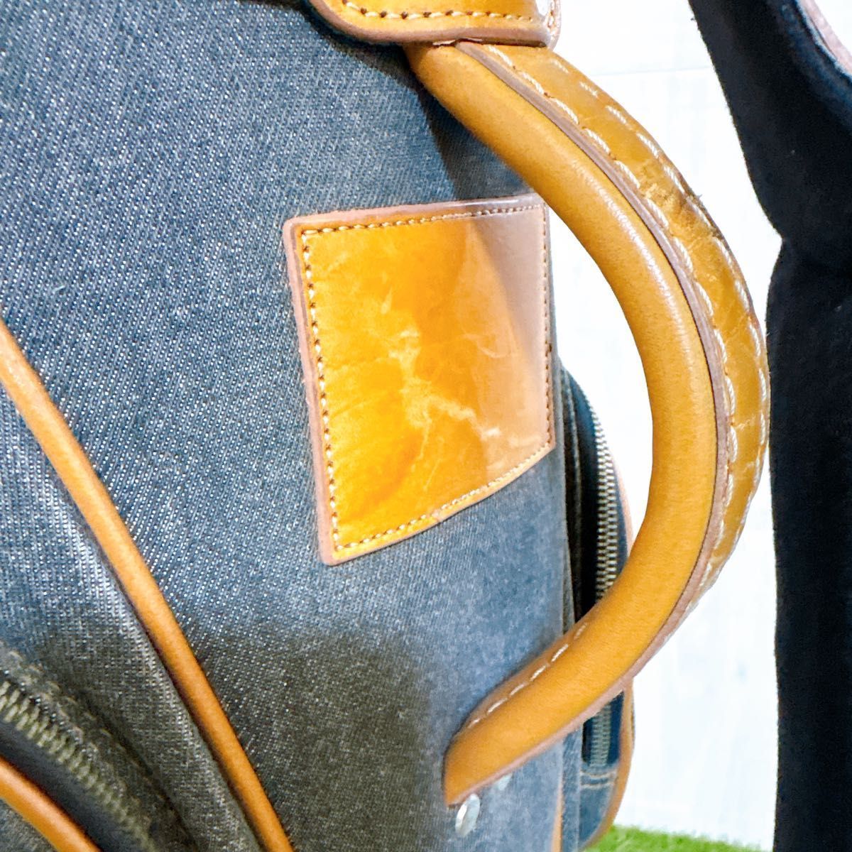 激レア MOOMIN ムーミン キャディバッグ ゴルフバッグ デニム 本革