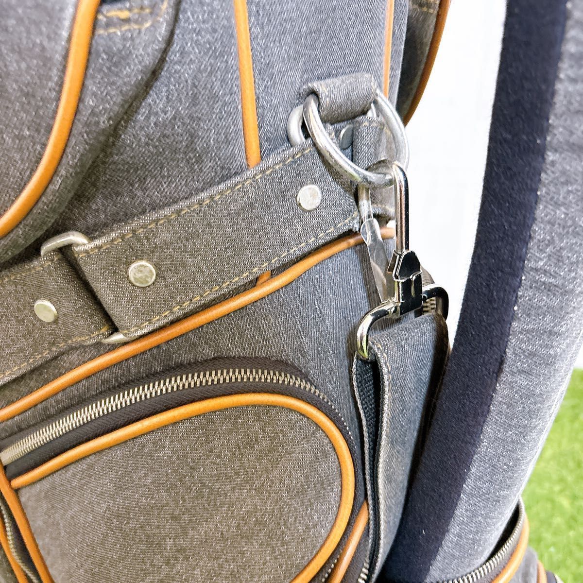 激レア MOOMIN ムーミン キャディバッグ ゴルフバッグ デニム 本革