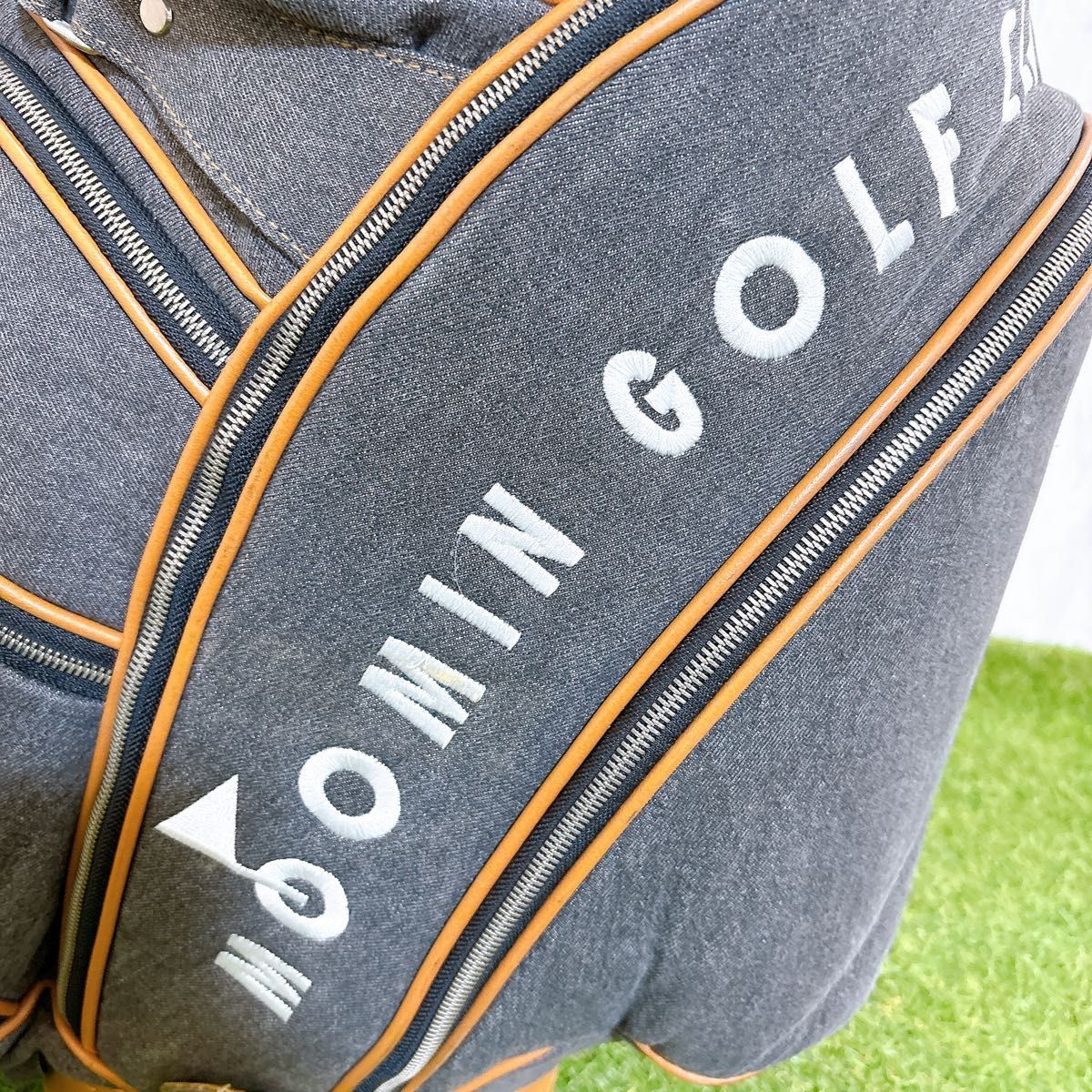 激レア MOOMIN ムーミン キャディバッグ ゴルフバッグ デニム 本革