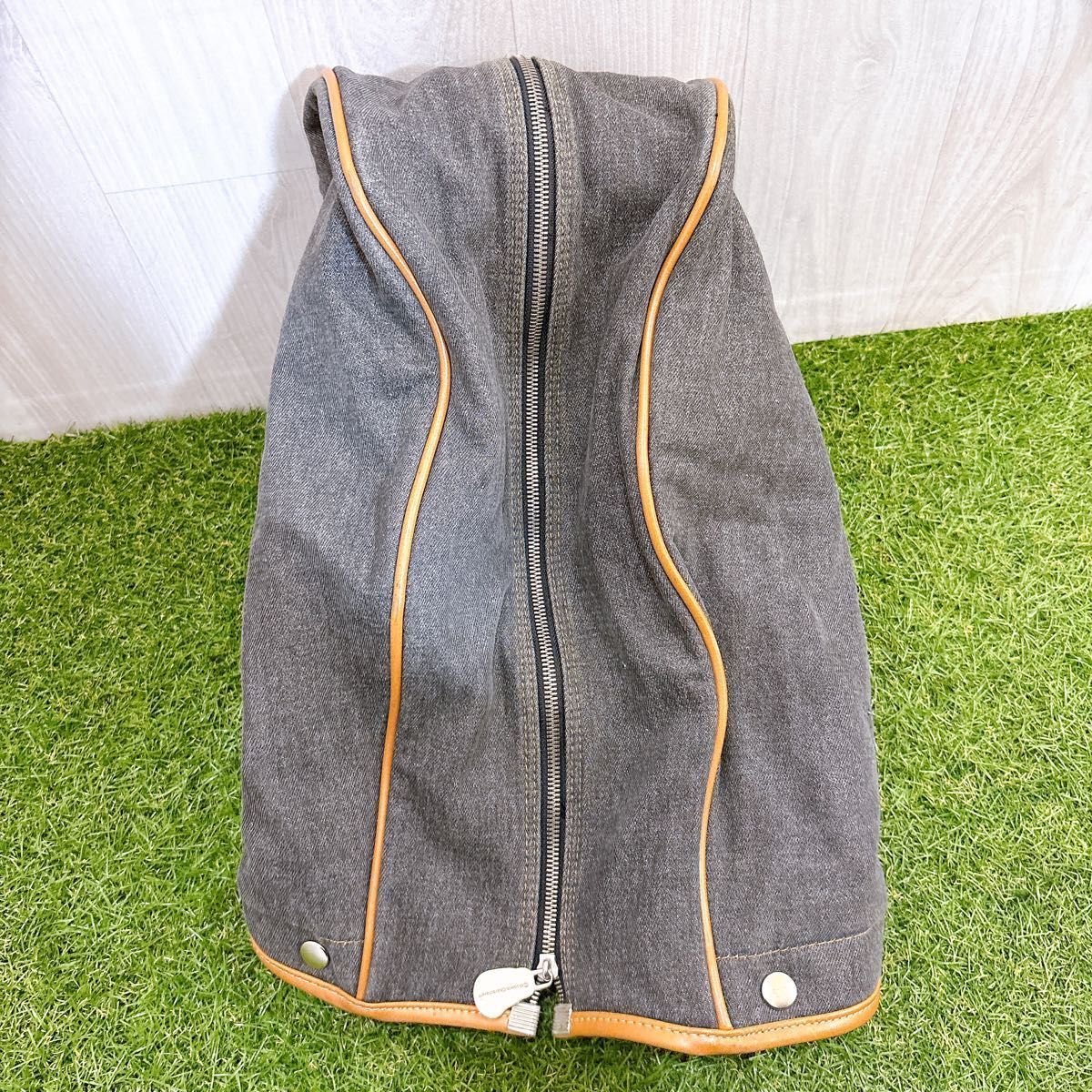 激レア MOOMIN ムーミン キャディバッグ ゴルフバッグ デニム 本革