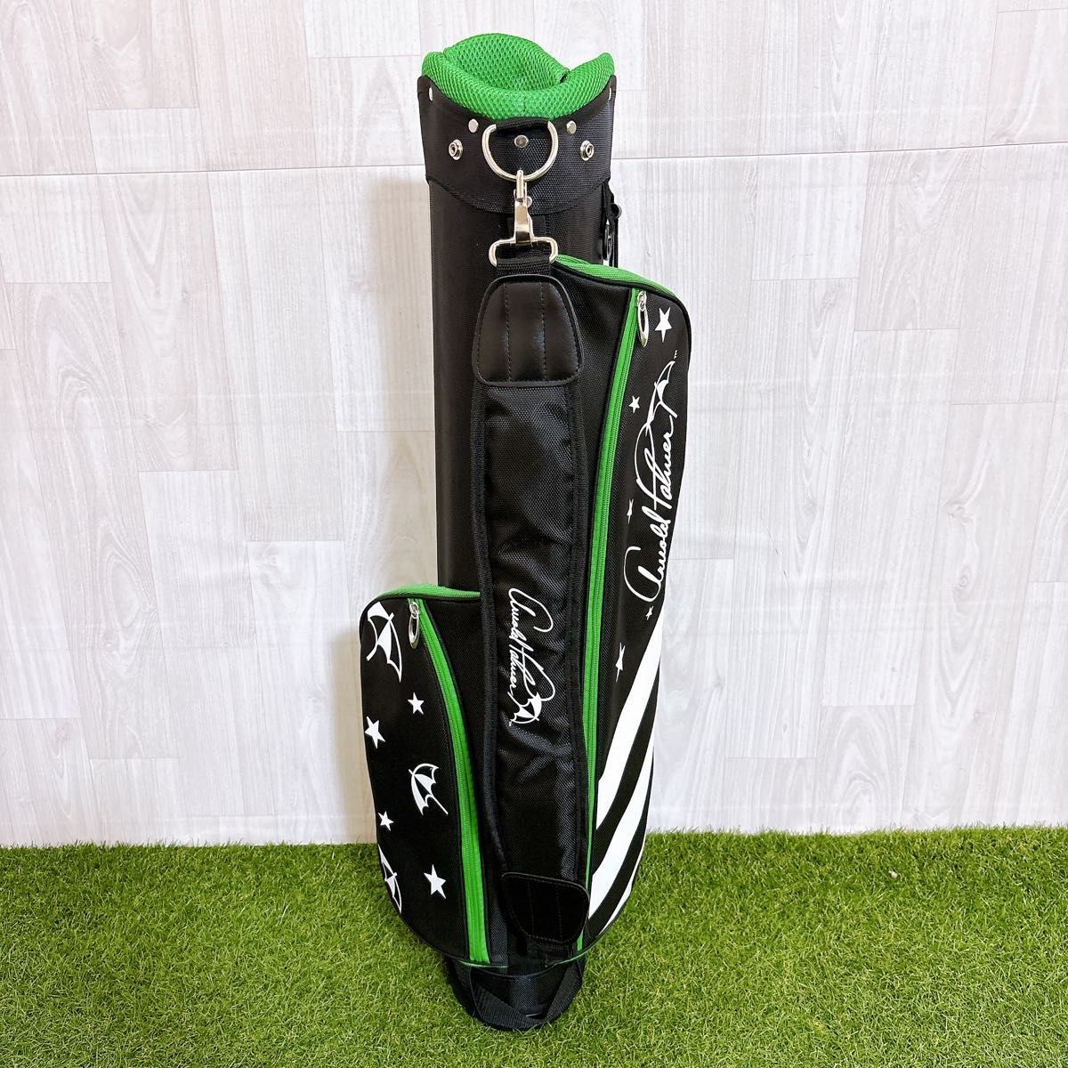 良品 アーノルドパーマー キャディバッグ ゴルフバッグ 軽量 スタンド