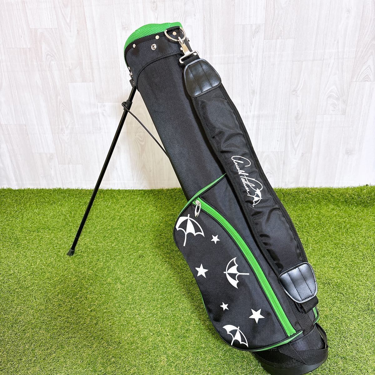 良品 アーノルドパーマー キャディバッグ ゴルフバッグ 軽量 スタンド