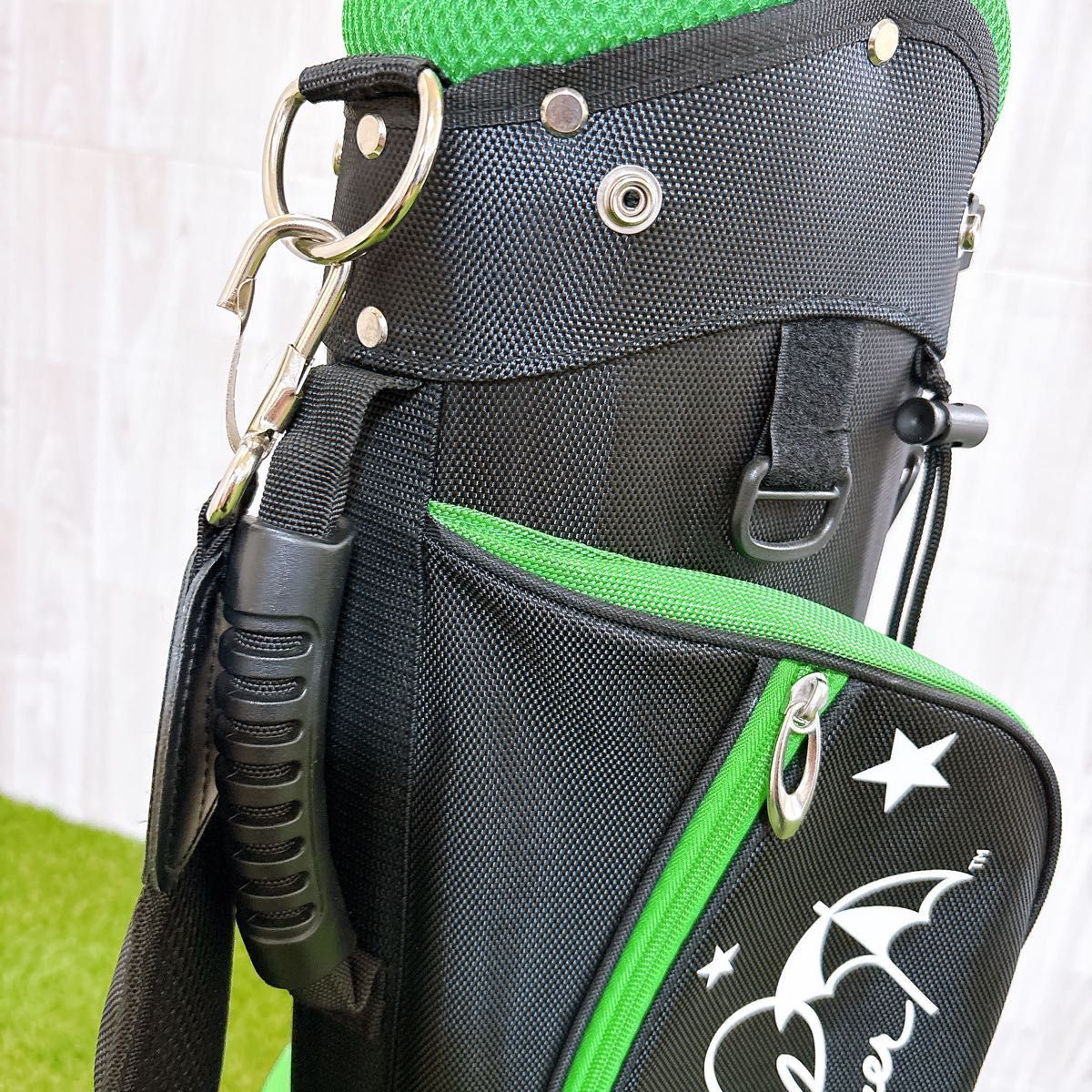 良品 アーノルドパーマー キャディバッグ ゴルフバッグ 軽量 スタンド