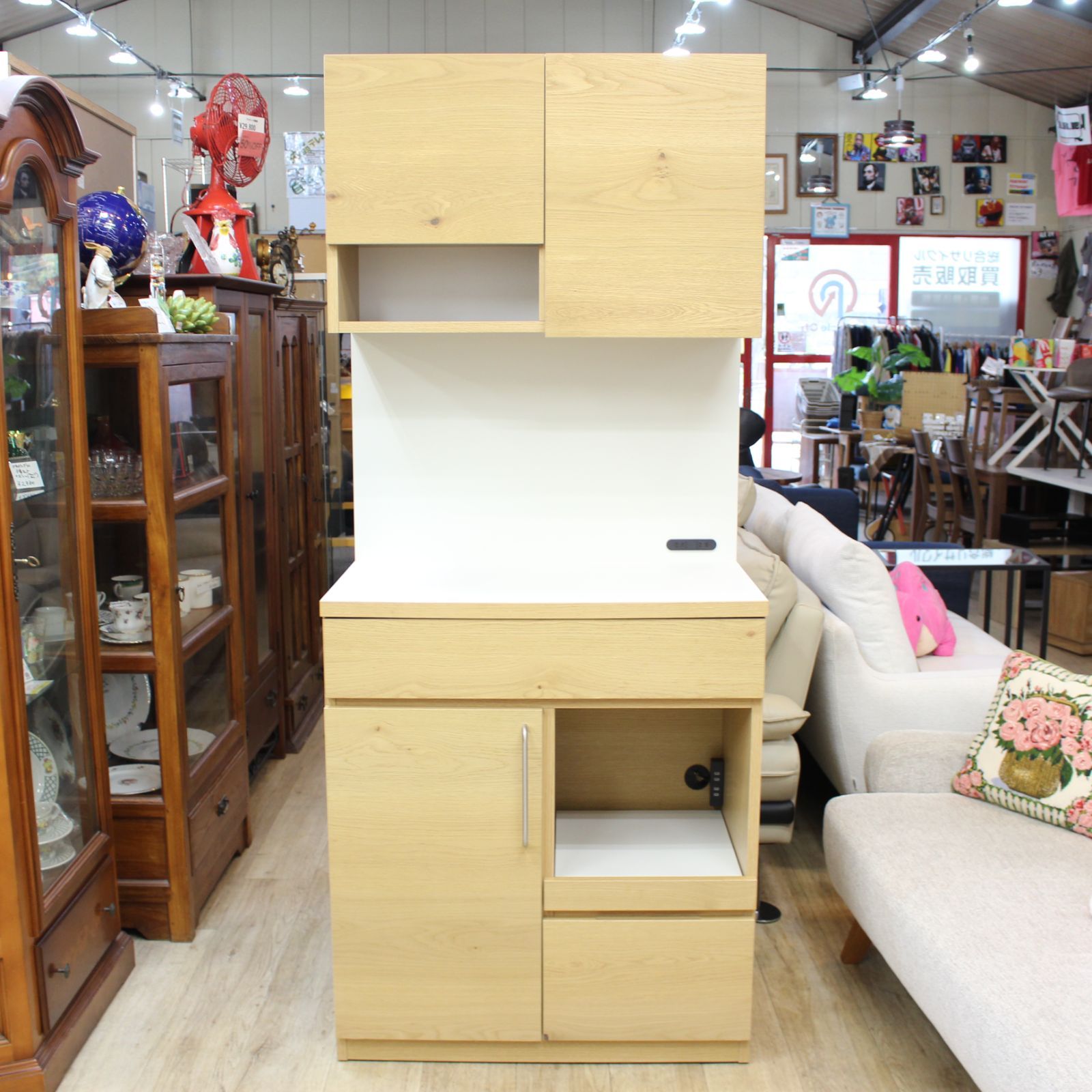600)【美品】unico ウニコ SOVI ソヴィ W800 setC キッチンボード 食器