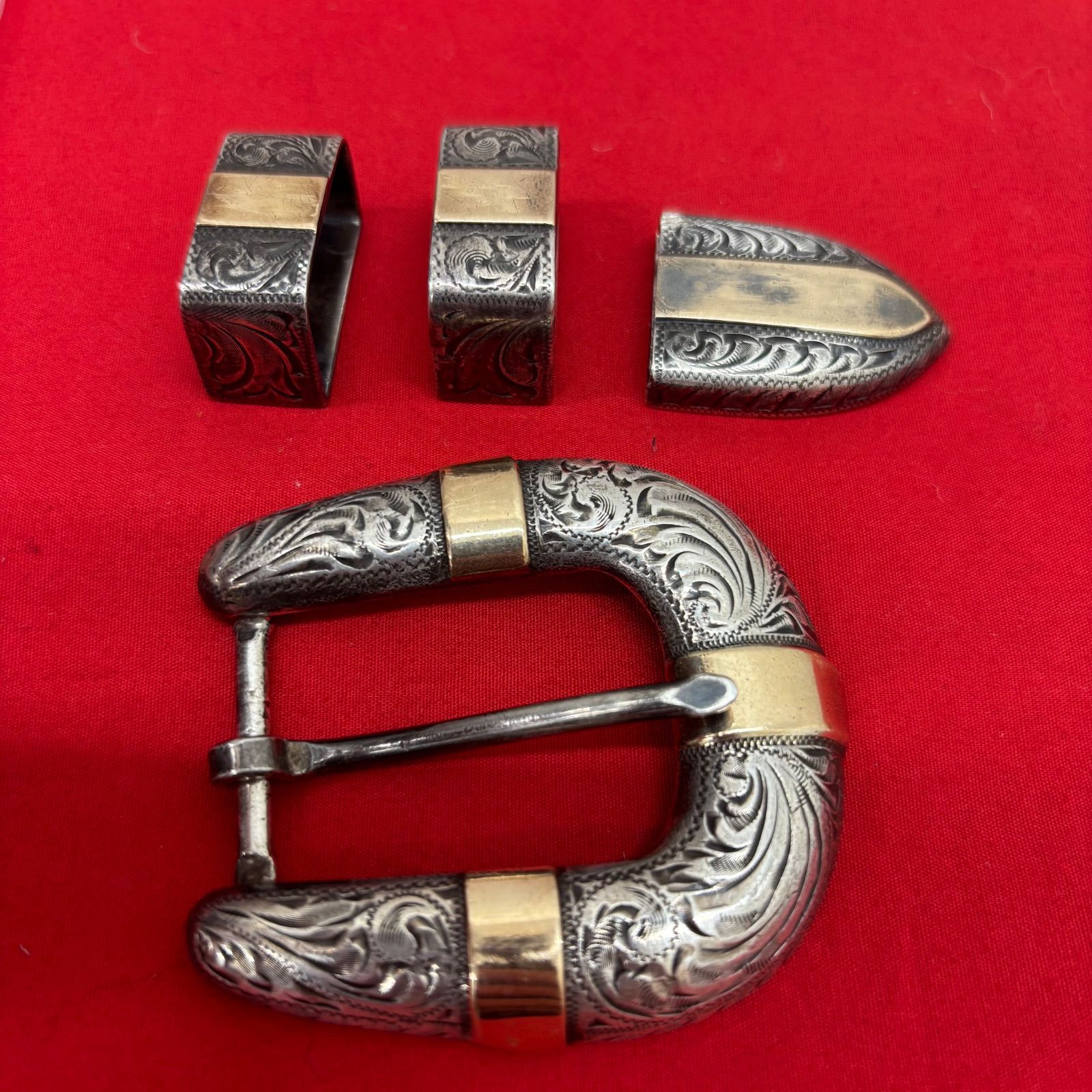 Comstock Heritage ベルト　14K バックル　キーパー　チップ　ウエスタン　ヴィンテージ　カムストックヘリテイジ