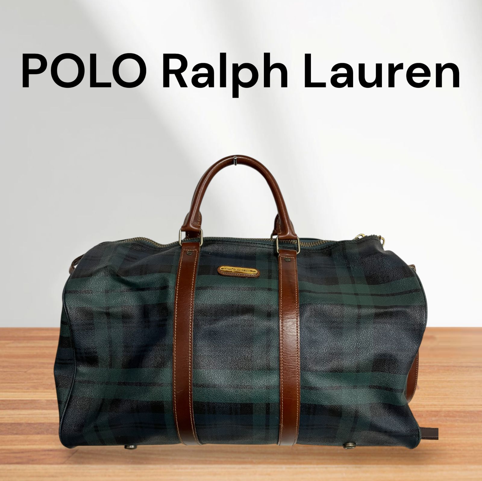 Polo Ralph Lauren ボストンバッグ ヴィンテージ チェック柄 グリーン