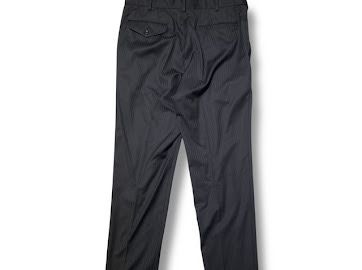 23ss COMME des  GARCONS HOMME DEUX ロングパンツ ウールストライプトラウザー Lサイズ ブラック DK-P032 コムデギャルソンオムドゥ