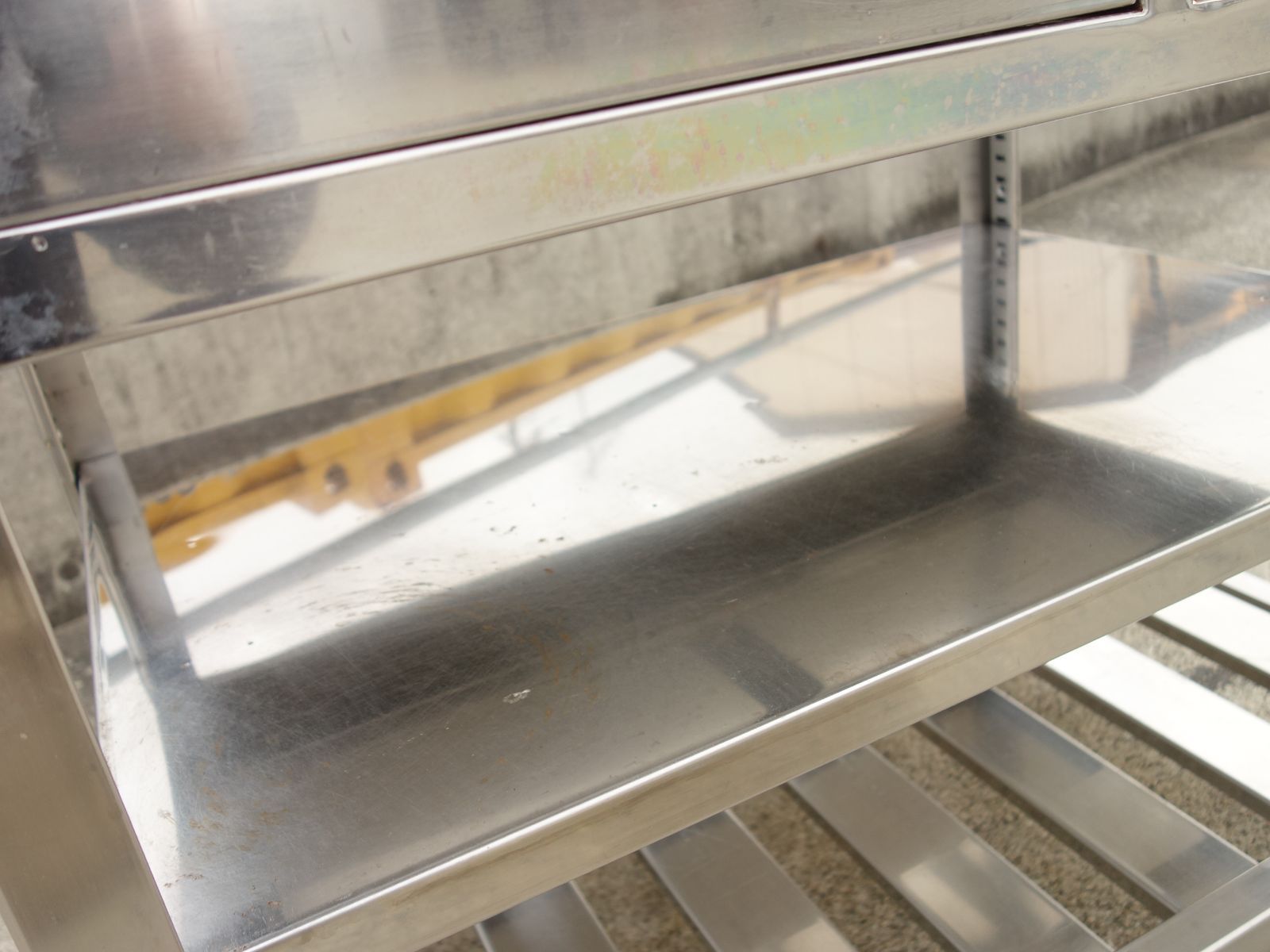 中古】M▽業務用 厨房 作業台 棚 引き出し ステンレス バックガード 幅