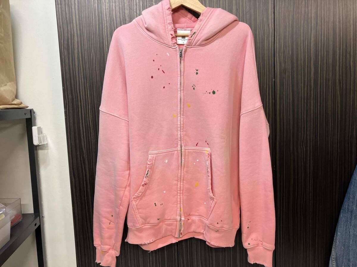 MOOJIMOOJI／パーカー／Oversized Zip Up Hoodie Street Mサイズ ピンク 