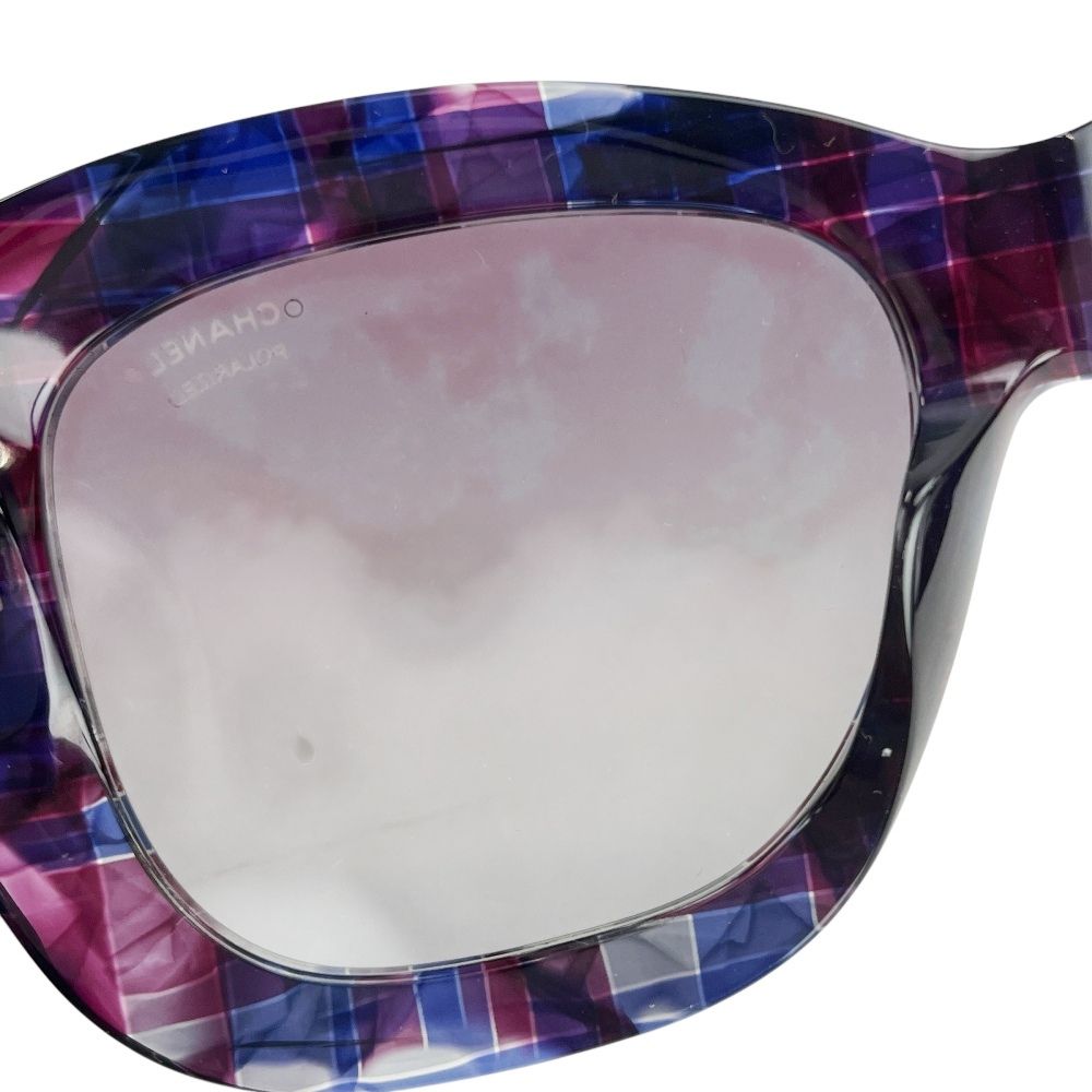 シャネル ■美品■ サングラス アイウェア 眼鏡 チェック柄 パープル 5324-A c.1491/K5 56□18 135 3P 【554780】11 シャネル □美品□ サングラス アイウェア 眼鏡 チェック柄 パープル