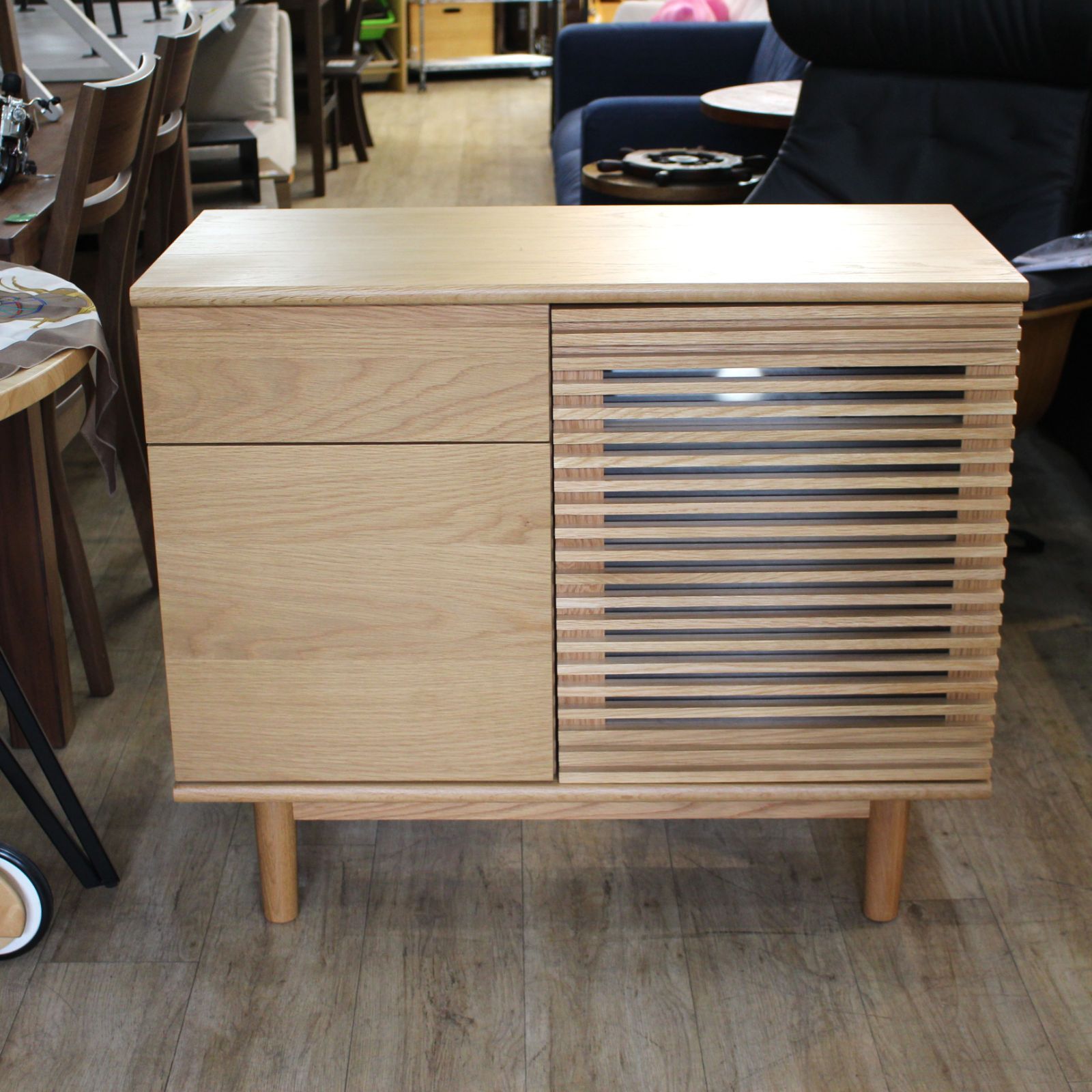 726)【美品】unico ウニコ SOLK ソルク オーク材 キャビネット サイド