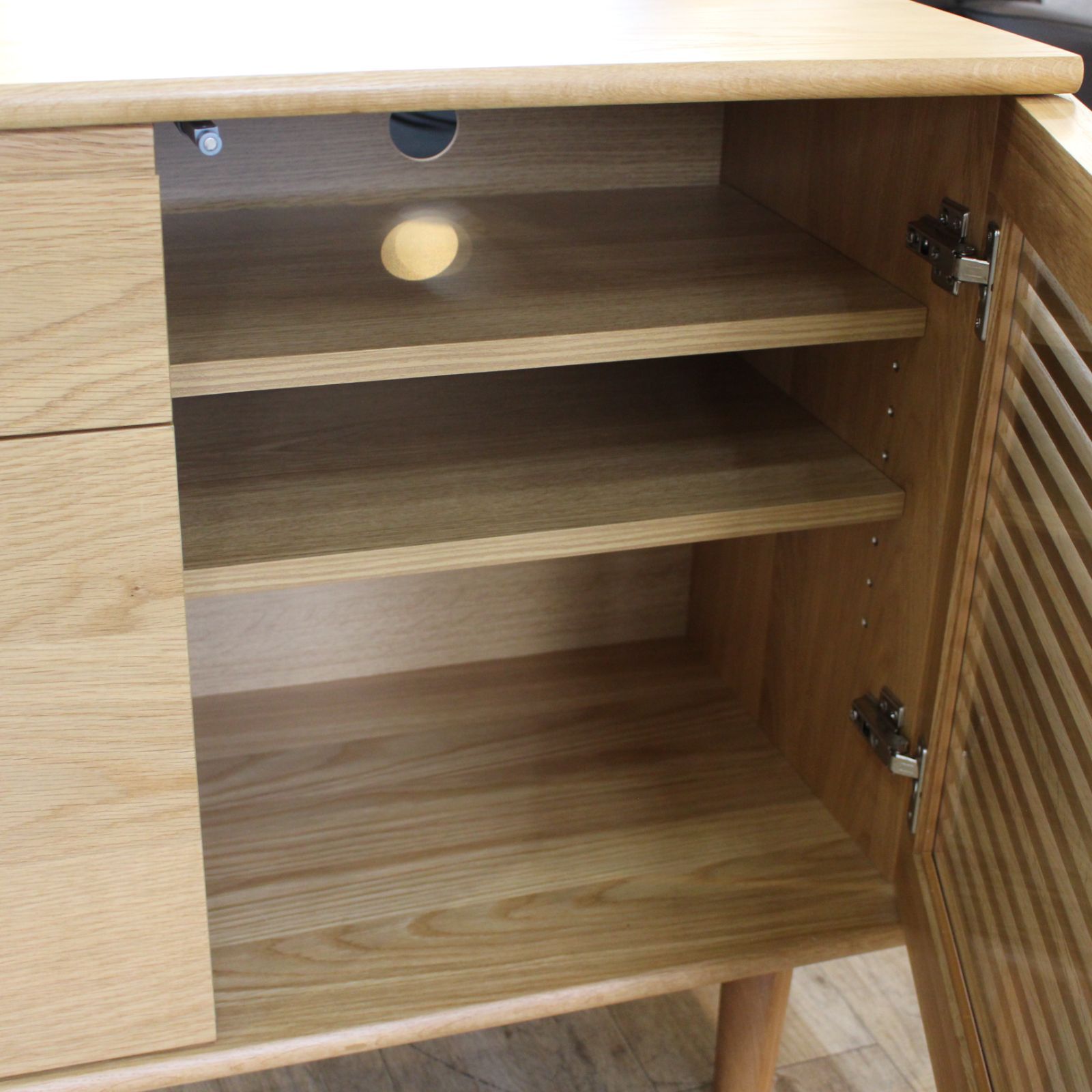 726)【美品】unico ウニコ SOLK ソルク オーク材 キャビネット サイド