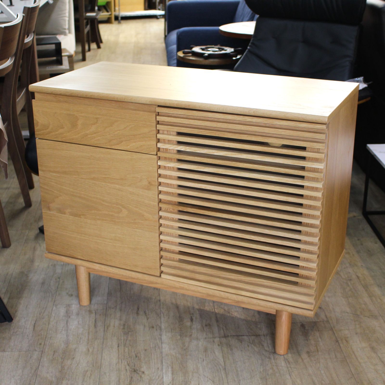 726)【美品】unico ウニコ SOLK ソルク オーク材 キャビネット サイド