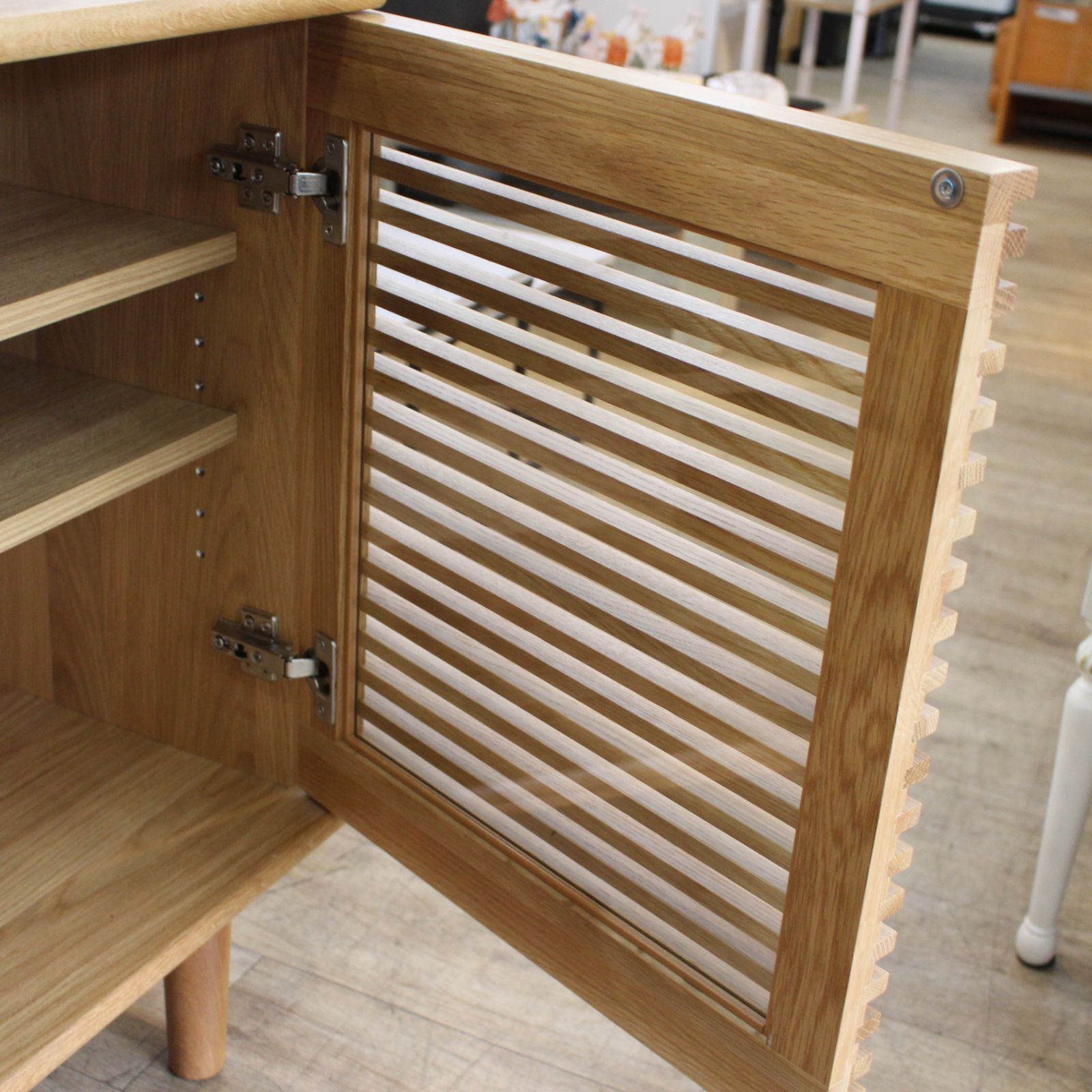 726)【美品】unico ウニコ SOLK ソルク オーク材 キャビネット サイド