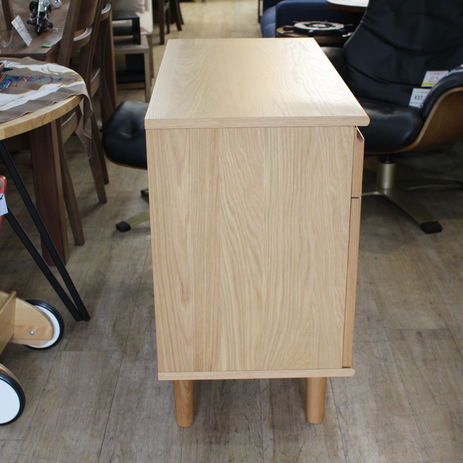 726)【美品】unico ウニコ SOLK ソルク オーク材 キャビネット サイド