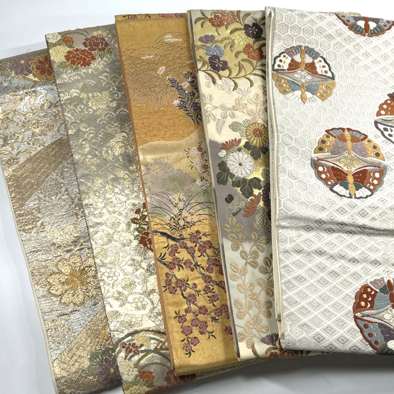 袋帯 5枚 正絹 帯まとめ売り 同梱購入歓迎 リメイク用 着付け練習用