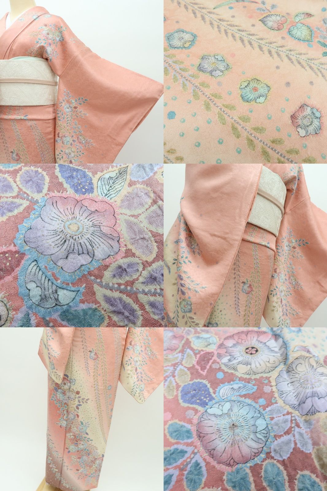 百華❀Y4655◇美品 辻が花 絞り 手縫い仕立て 正絹 訪問着 着物 百華❀Y4655◇美品 辻が花 絞り 手縫い仕立て 正絹 訪問着 着物
