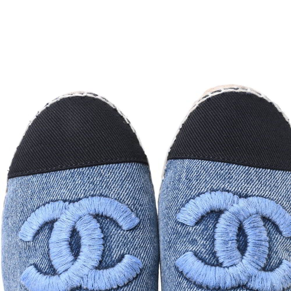 CHANEL デニム ココマーク エスパドリーユ サンダル - Mercari