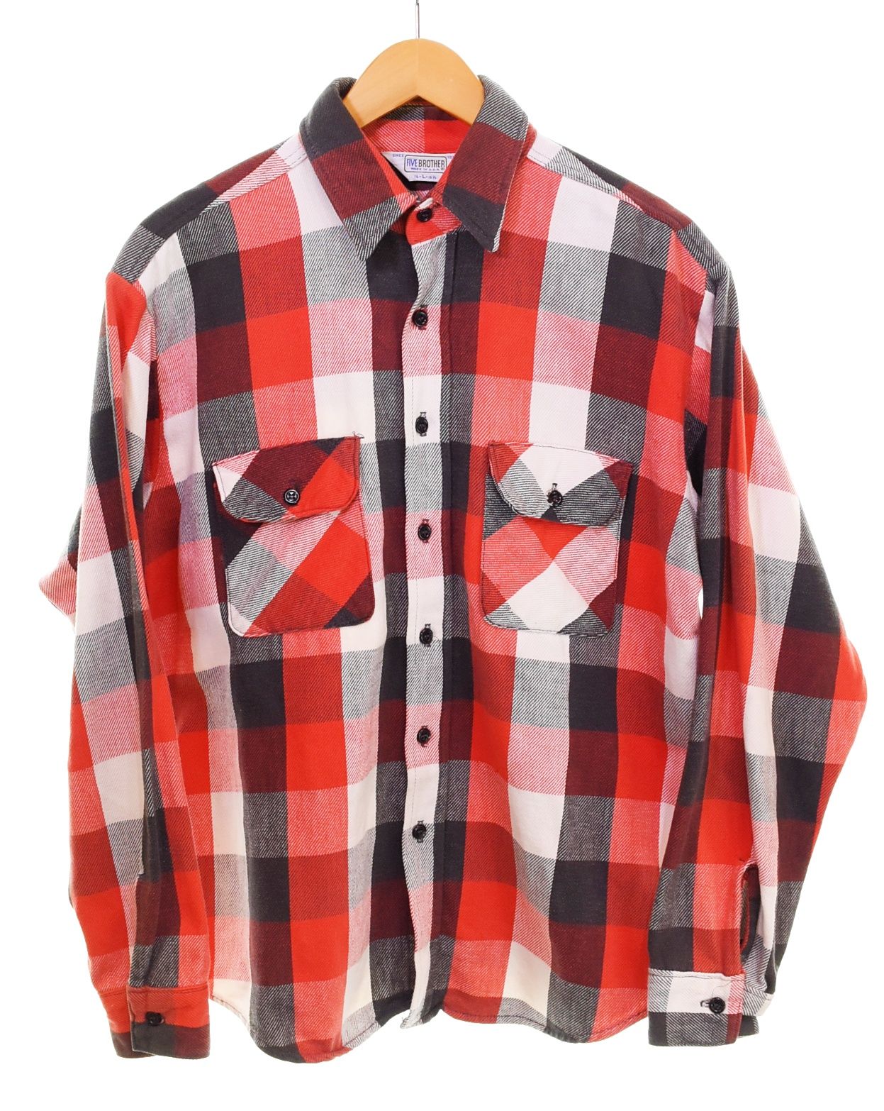 ファイブブラザー FIVE BROTHER 80s ブロック チェック ネルシャツ USA