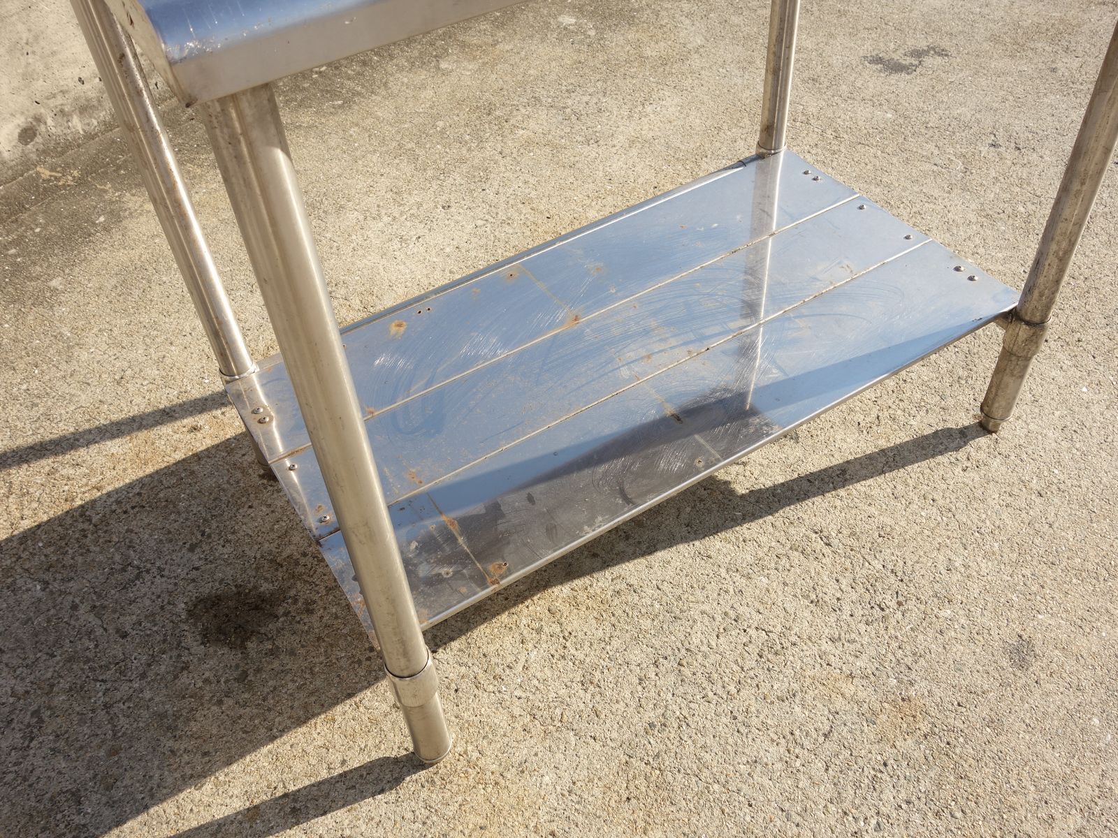 中古】K▽マルゼン 業務用 厨房 作業台 棚 ステンレス 幅890×奥行600