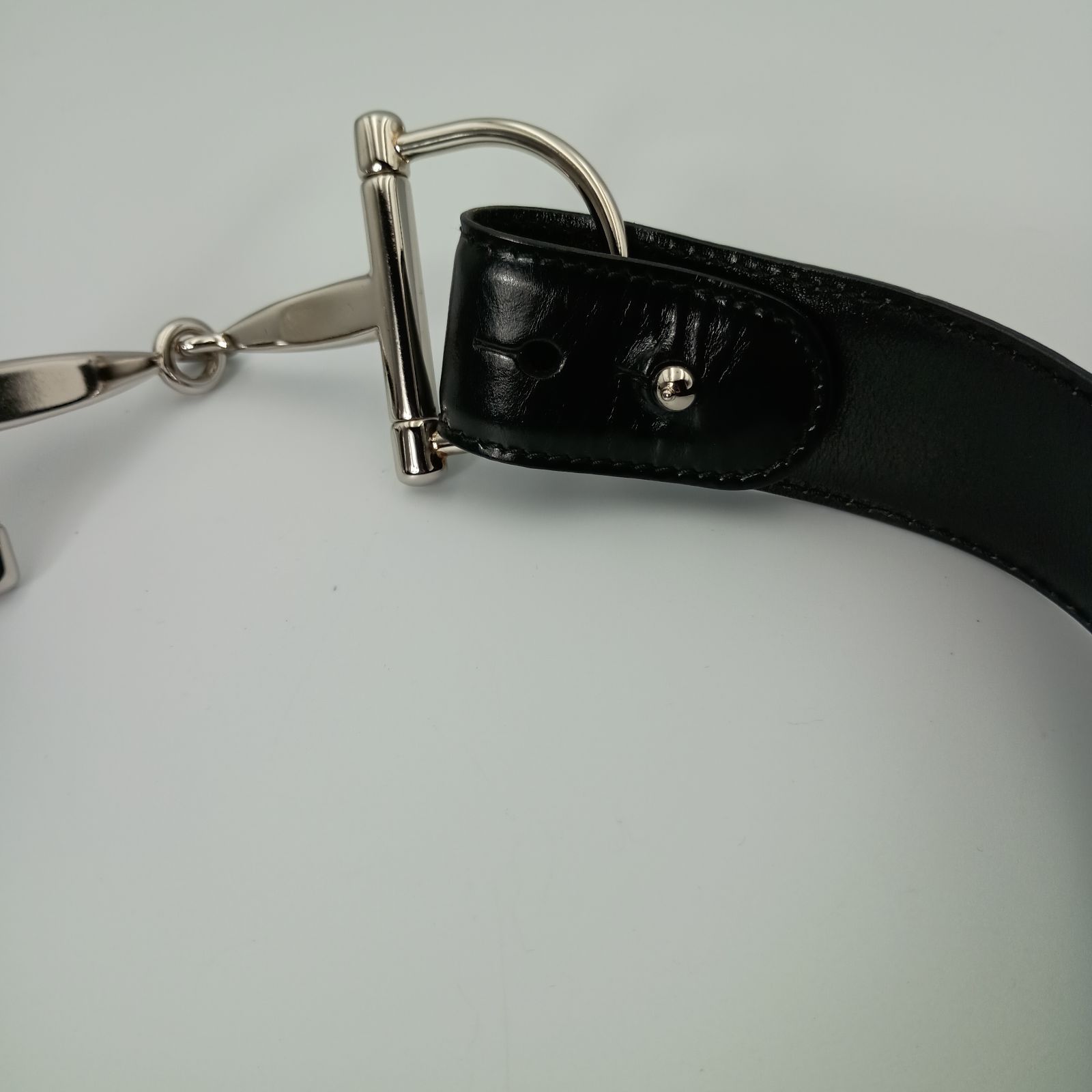 GUCCI グッチ ホースビット ベルト ブラック レディース シルバー