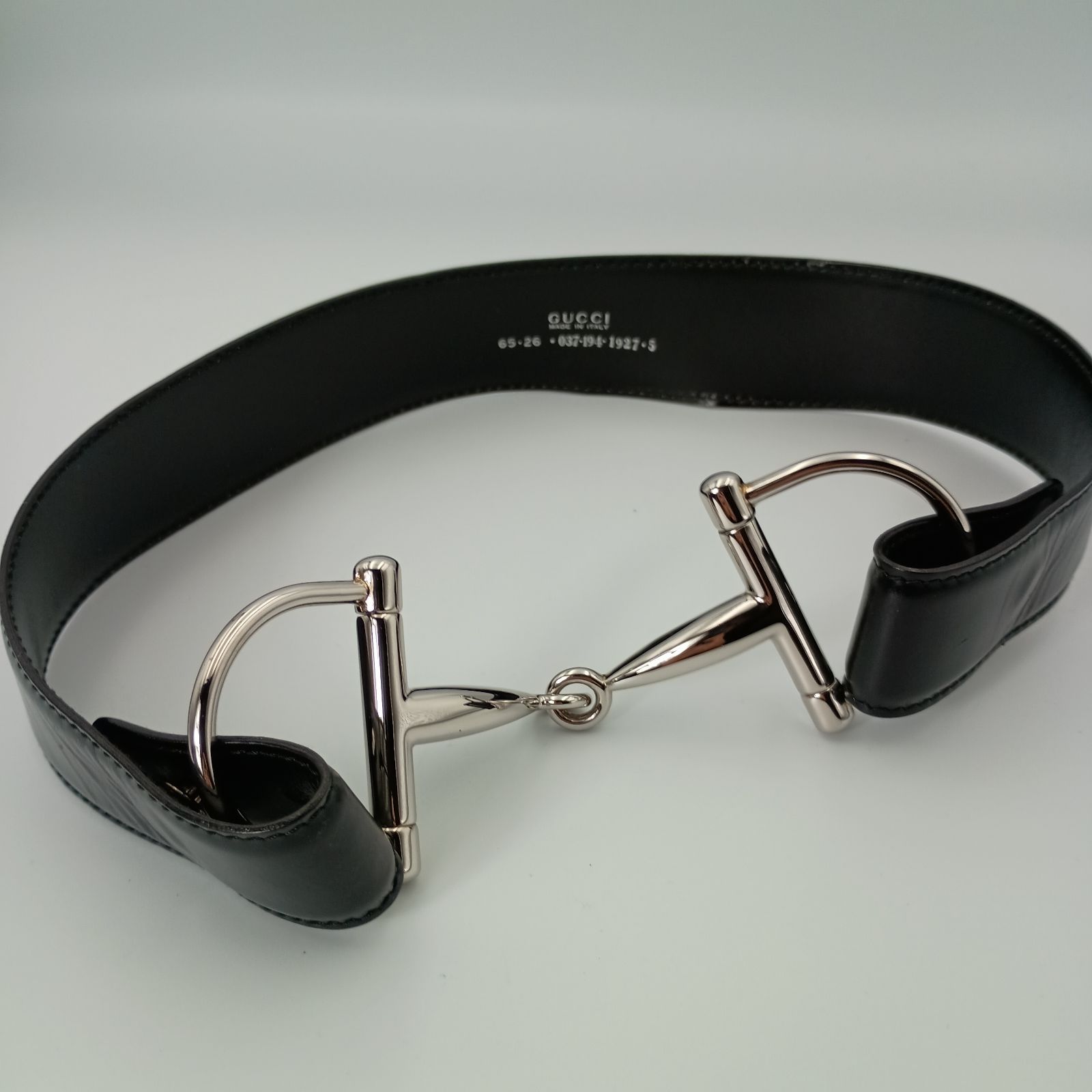 GUCCI グッチ ホースビット ベルト ブラック レディース シルバー